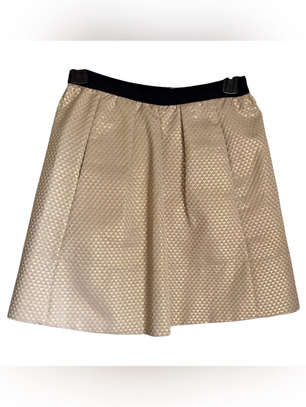 Ganni Anthropologie Cressida Mini Skirt Metallic Gold Silver Party Size XS NWOT